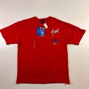 Vintage‎ US Olympic Team 1996 Bugs Bunny Looney Tunes, Red,  T-Shirt Mens L